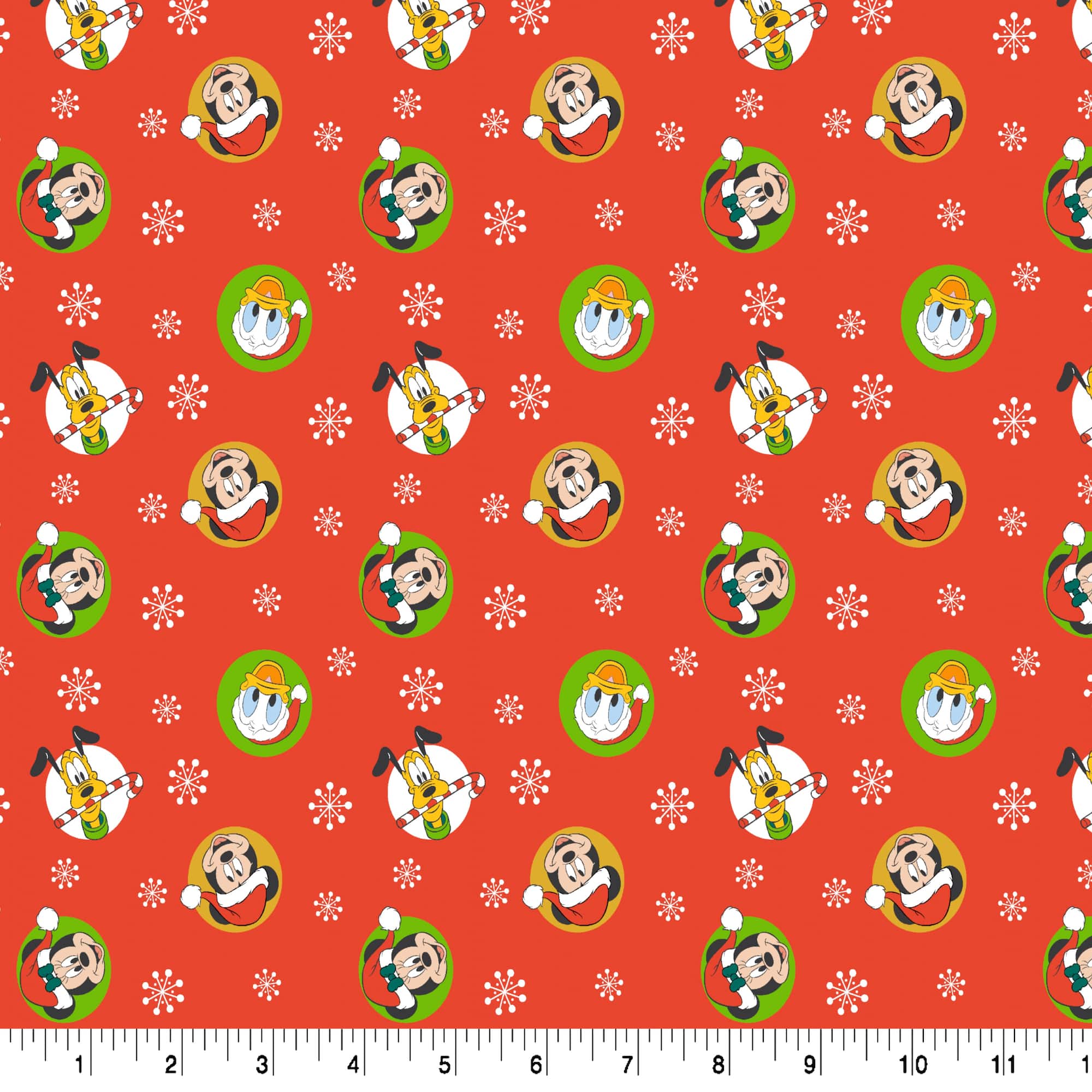 Disney® Mickey & Friends Red Christmas Cotton Fabric